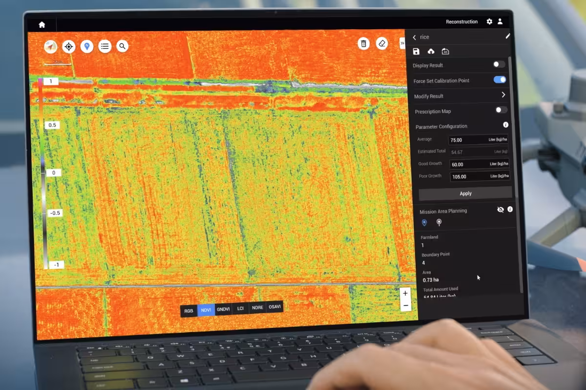Thermal drone scan revealing crop health variability